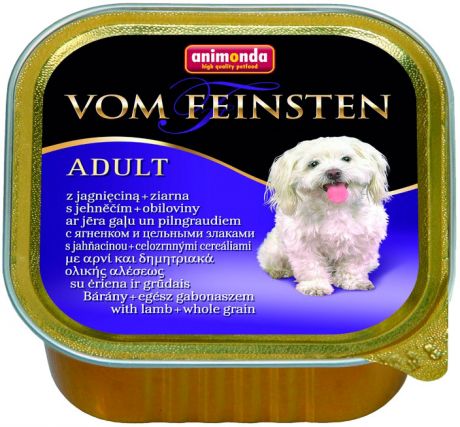 Animonda Vom Feinsten Adult Mit Lamm & Vollkorn для взрослых собак с ягненком и цельными злаками 150 гр (150 гр х 22 шт)