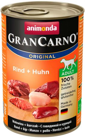 Animonda Gran Carno Original Adult Rind & Huhn для взрослых собак с говядиной и курицей 400 гр (400 гр х 6 шт)
