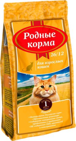 родные корма для взрослых кошек с курицей 26/12 (0,409 кг)