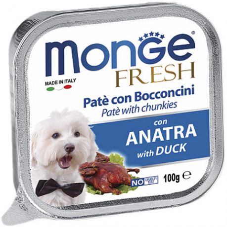 Monge Dog Fresh для взрослых собак паштет с уткой 100 гр (100 гр х 32 шт)
