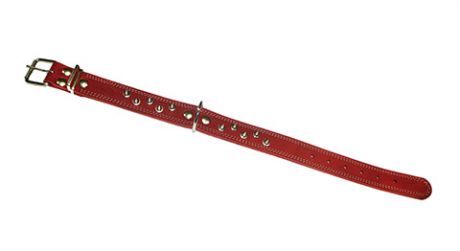 Ошейник для собак кожаный с шипами красный 46 - 60 см x 35 мм Аркон (1 шт)