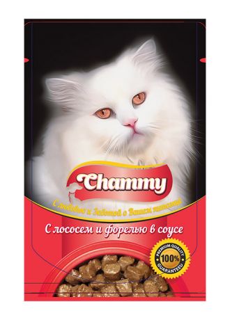 Chammy для взрослых кошек с лососем и форелью в соусе 85 гр (85 гр)
