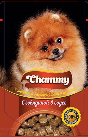 Chammy для взрослых собак с говядиной в соусе 85 гр (85 гр х 24 шт)