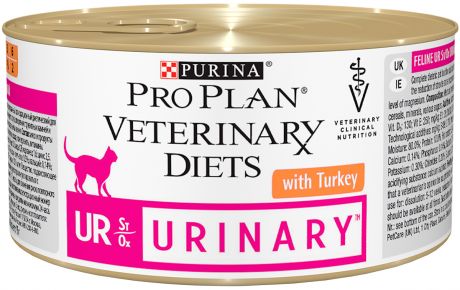 Purina Veterinary Diets Ur St/ox Urinary для взрослых кошек при мочекаменной болезни с индейкой 195 гр (195 гр х 24 шт)