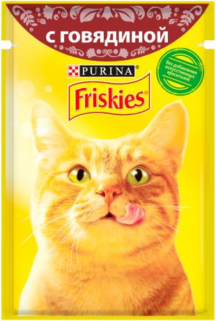 Friskies для взрослых кошек c говядиной в подливе 85 гр (85 гр х 24 шт)