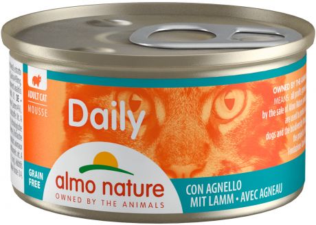 Almo Nature Cat Daily Menu беззерновые для взрослых кошек нежный мусс с ягненком 85 гр (85 гр)