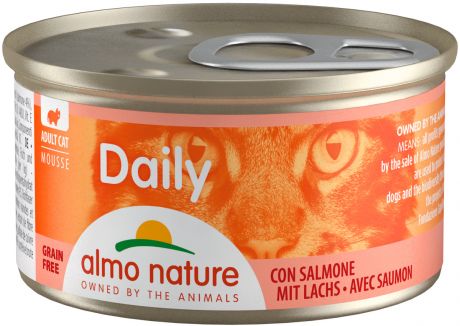Almo Nature Cat Daily Menu беззерновые для взрослых кошек нежный мусс с лососем 85 гр (85 гр)