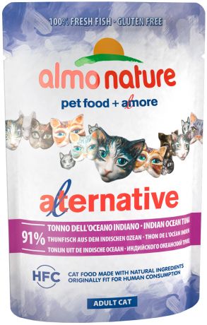 Almo Nature Cat Alternative для взрослых кошек с тунцом Индийского океана 55 гр (55 гр)