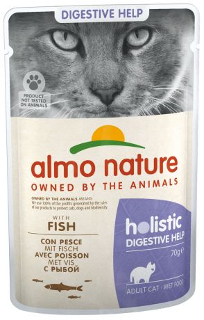 Almo Nature Cat Holistic Digestive Help для взрослых кошек при аллергии с рыбой пауч 70 гр (70 гр)