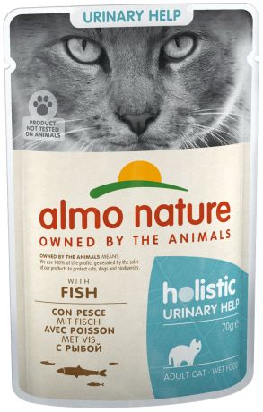 Almo Nature Cat Holistic Urinary Support для взрослых кошек при мочекаменной болезни с рыбой 70 гр (70 гр)