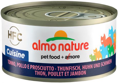 Almo Nature Cat Cuisine Hfc для взрослых кошек с тунцом, курицей и ветчиной 70 гр (70 гр)