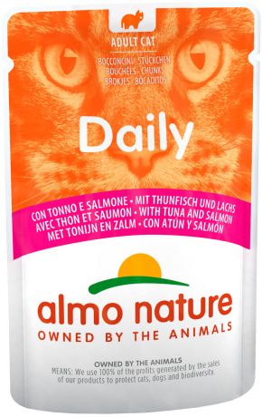 Almo Nature Cat Daily Menu для взрослых кошек с тунцом и лососем 70 гр (70 гр)