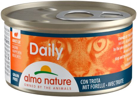 Almo Nature Cat Daily Menu беззерновые для взрослых кошек с форелью 85 гр (85 гр)