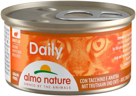 Almo Nature Cat Daily Menu беззерновые для взрослых кошек с индейкой и уткой 85 гр (85 гр)