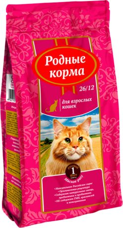 родные корма для взрослых кошек с мясным рагу 26/12 (10 кг)