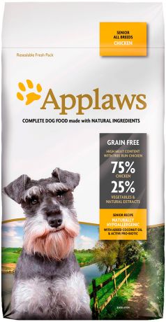Applaws Senior Dog All Breeds Chicken Grainfree беззерновой для пожилых собак всех пород с курицей и овощами (2 кг)