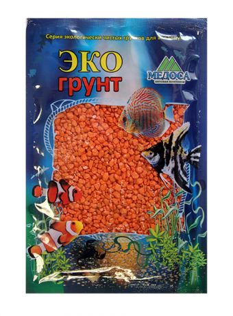 Грунт для аквариума Цветная мраморная крошка оранжевая блестящая 2 - 5 мм ЭКОгрунт (1 кг)
