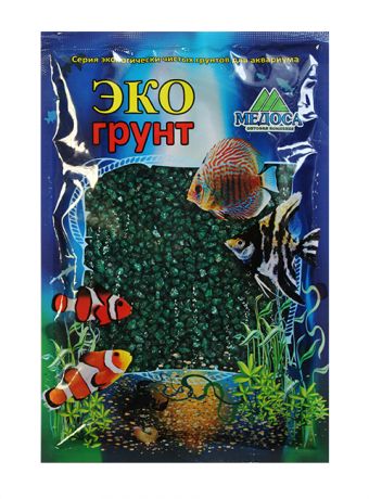 Грунт для аквариума Цветная мраморная крошка изумрудная блестящая 2 – 5 мм ЭКОгрунт (3,5 кг)
