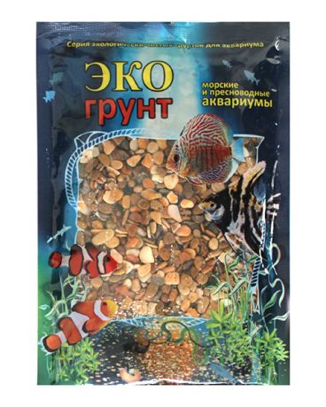 Грунт для аквариума Каспий галька №2, 5 - 10 мм ЭКОгрунт (3,5 кг)