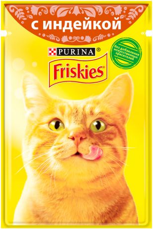 Friskies для взрослых кошек c индейкой в подливе 85 гр (85 гр х 24 шт)