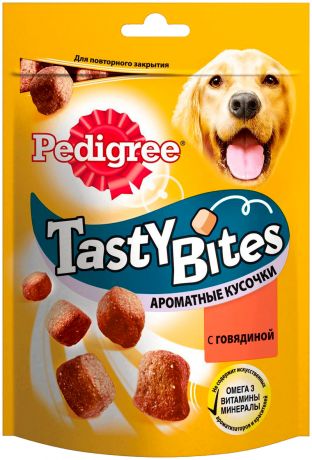 Лакомство Pedigree Tasty Bites для собак ароматные кусочки с говядиной (130 гр)