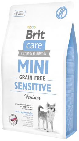 Brit Care Mini Grain Free Sensitive беззерновой для взрослых собак маленьких пород при аллергии с олениной (0,4 кг)