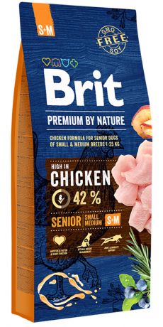 Brit Premium By Nature Senior S + M для пожилых собак маленьких и средних пород (1 кг)