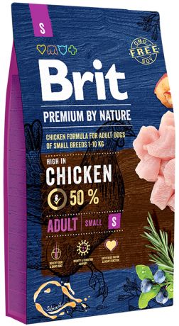 Brit Premium By Nature Adult S для взрослых собак маленьких пород (8 кг)