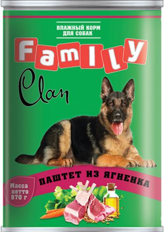 Clan Family для взрослых собак паштет с ягненком 970 гр (970 гр)