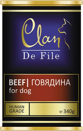 Clan De File монобелковые для взрослых собак с говядиной (340 гр)