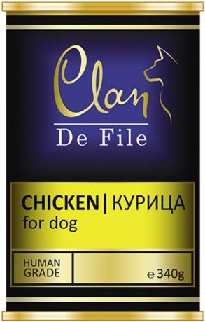 Clan De File монобелковые для взрослых собак с курицей (340 гр х 12 шт)
