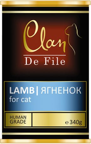 Clan De File монобелковые для взрослых кошек с ягненком (340 гр х 12 шт)