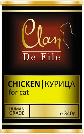 Clan De File монобелковые для взрослых кошек с курицей (340 гр)