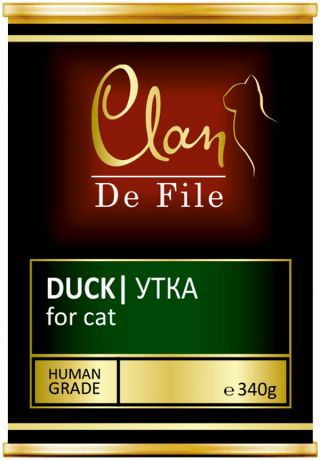 Clan De File монобелковые для взрослых кошек с уткой (340 гр)