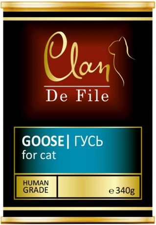 Clan De File монобелковые для взрослых кошек с гусем (340 гр)