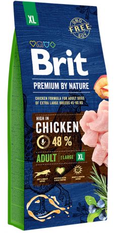 Brit Premium By Nature Adult Xl для взрослых собак крупных пород (15 кг)