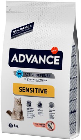 Advance Adult Sensitive Salmon & Rice для взрослых кошек при аллергии с лососем и рисом (3 кг)