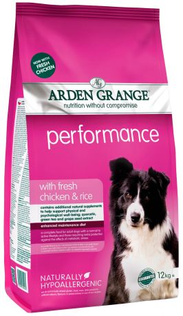 Arden Grange Performance для активных собак всех пород с курицей и рисом (12 кг)