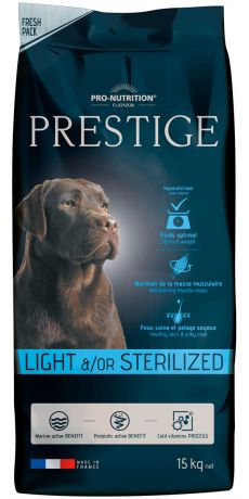 Flatazor Prestige Light/sterilised диетический для взрослых собак всех пород, кастрированных и стерилизованных собак (15 кг)