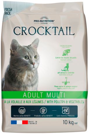 Flatazor Crocktail Adult Multi для взрослых кошек с птицей и овощами (10 кг)