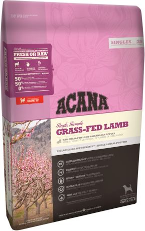 Acana Singles Grass-fed Lamb монобелковый для собак и щенков всех пород с ягненком (6 + 6 кг)
