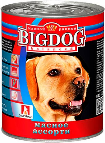 зоогурман Big Dog для взрослых собак с мясным ассорти 850 гр (850 гр)