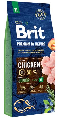 Brit Premium By Nature Junior Xl для щенков крупных пород (3 кг)
