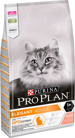 Purina Pro Plan Cat Elegant для взрослых кошек с чувствительной кожей с лососем (1,5 кг)