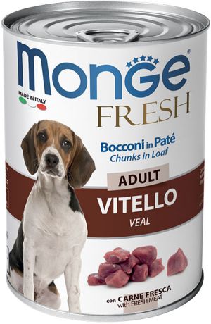 Monge Adult Dog Fresh Chunks In Loaf для взрослых собак мясной рулет с телятиной 400 гр (400 гр)
