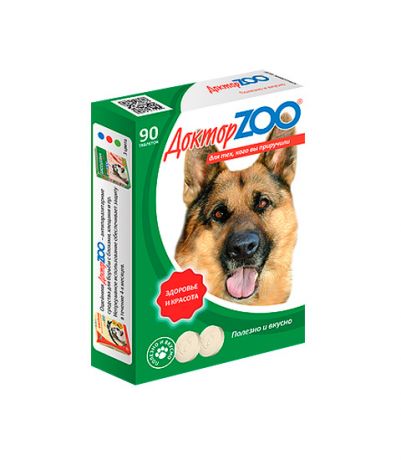доктор Zoo здоровье и красота мультивитаминное лакомство для собак с L-карнитином (90 таблеток)