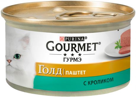 Gourmet Gold для взрослых кошек паштет с кроликом 85 гр (85 гр х 24 шт)