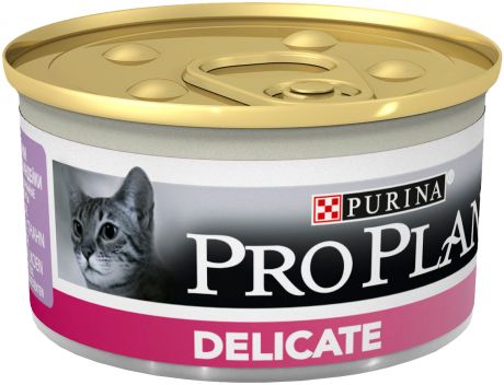Purina Pro Plan Cat Adult Delicate для взрослых кошек с чувствительным пищеварением с индейкой и рисом 85 гр (85 гр х 24 шт)