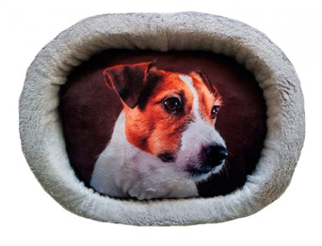 Лежак для собак PerseiLine Дизайн № 6 принт 24 овальный 67 х 49 х 16 см (1 шт)
