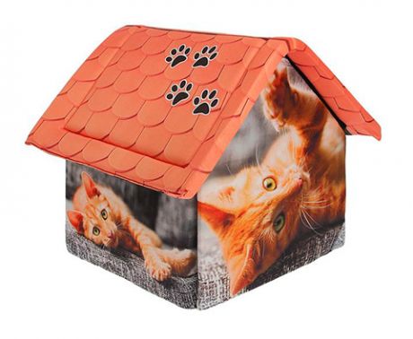 Дом для животных PerseiLine Дизайн Рыжий кот 33 х 33 х 40 см (1 шт)